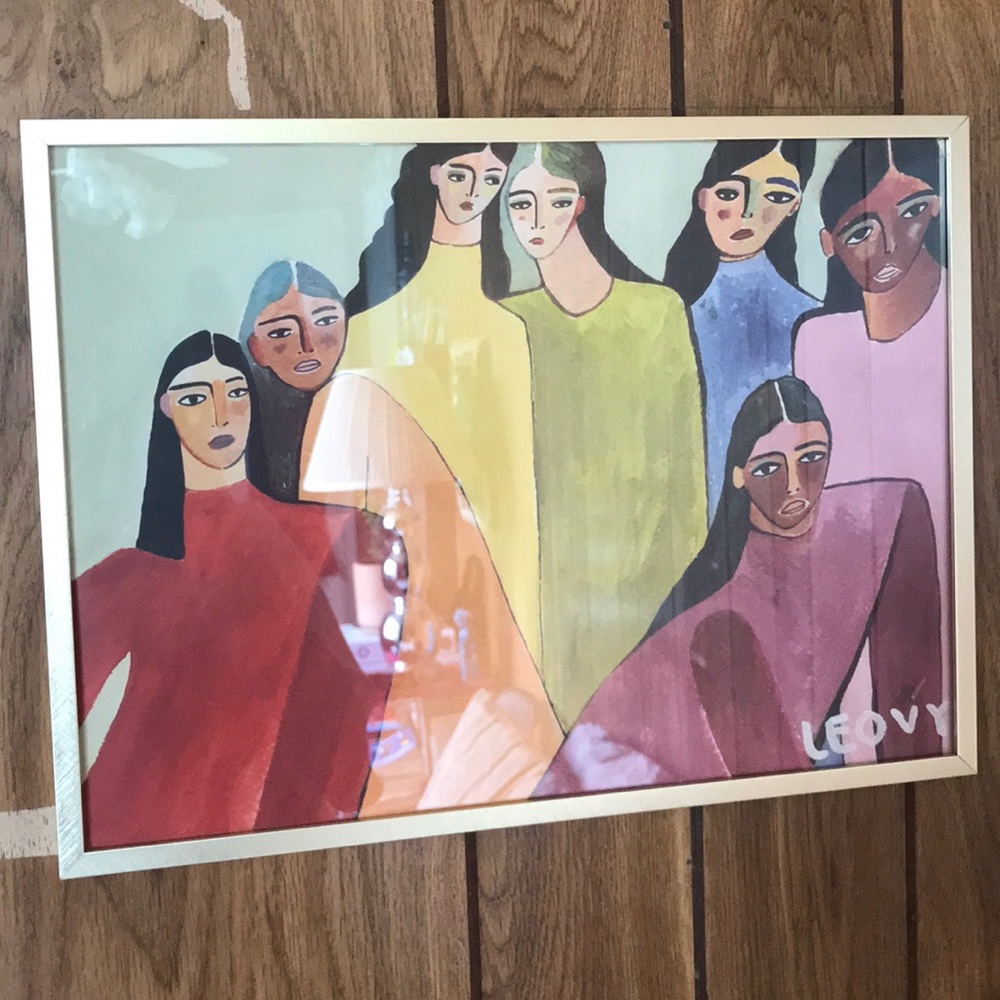 Art print by Ana Leovy w/gold brushed metal frame